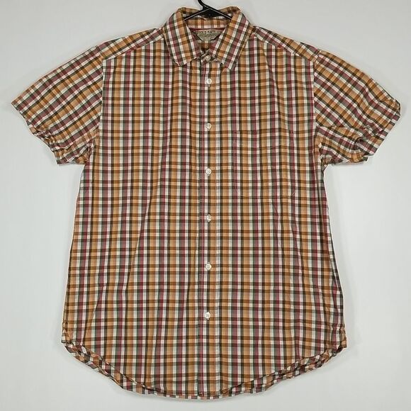 🎁5/$25 Old Navy Shirt Men's Small Button Down Short Sleeve Plaid Office Cotton - Picture 1 of 8